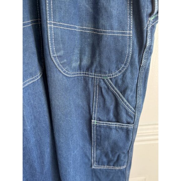 Vintage Liberty Denim Carpenter Farm Overalls Mens Workwear Chore Blue Jean - Picture 14 of 16